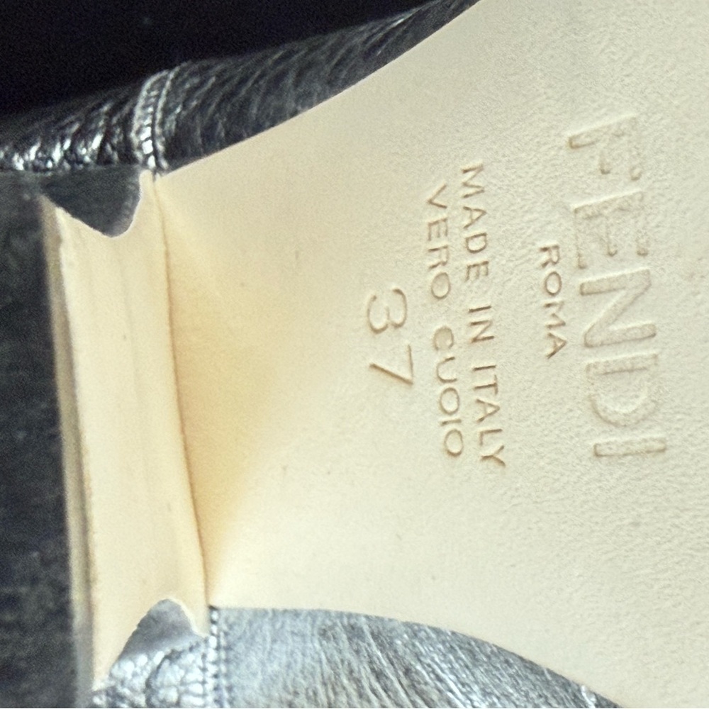 Fendi Chelsea silver leather sock booties size 37 EUC - Picture 14 of 14